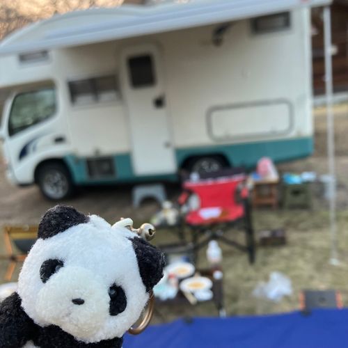 きゃんぴんぐかーで　はじめて　きゃんぷに　いってきたよ〜！　ひみつきち　みたいで　たのしいね✨
ゆうごはんは　じゅーじゅー　おにくと　たきびで　やきましゅまろ！　しらすは　こげたら　たいへんだから　うちのひとに　やいてもらったよ〜🔥
おいしかった💕