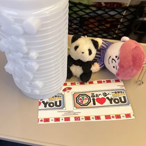 きのうは　ぶどうかんって　ところの　らいぶに　おとも　してきたよ〜！
うちのひと　とっても　たのしくて　びっくり　うれしい　おしらせも　あって　みにいけて　よかったって✨
にまいめは　まつさんに　よしよしされる　しらす🐼