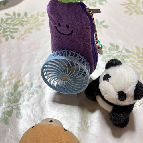 🍆扇風機係は任せて！！
🐼見守り係は任せて！！
😸涼しいにゃ〜
