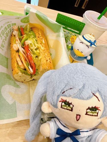 これはシールをもらいにサブウェイに行ったときの自撮りなの