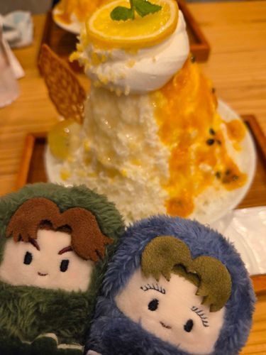 パッションフルーツのかき氷食べたよ　美味しかったね