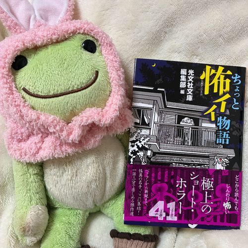 "一話三分で読める"怖くてイイ物語。面白くてサクサク読んでしまったケロね。日常の中の身近なところに怖いものが隠れているようで、夜に読まなくて良かったとホッとしてるケロよ。
弟の行く末をピエロの人形に聞いて辿る『弟』(作・我妻俊樹) がお気に入りだケロ〜！

ちょっと怖イイ物語
編・光文社文庫編集部
