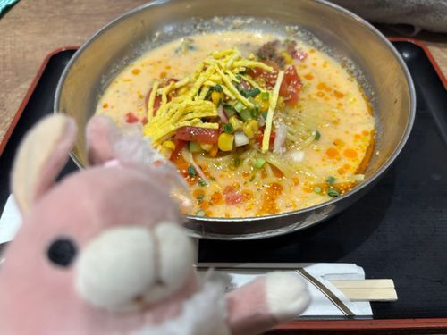 🍑🐰じゃーん！豆乳担々冷麺だよ！