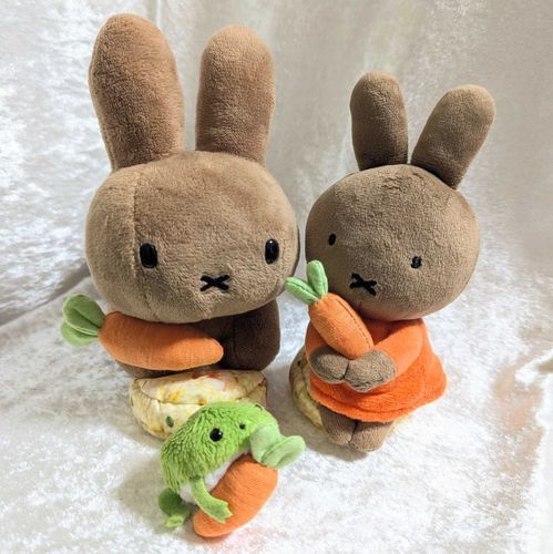 🥕は おおきさ2しゅるい
うさぎさんも もてるさいず厶