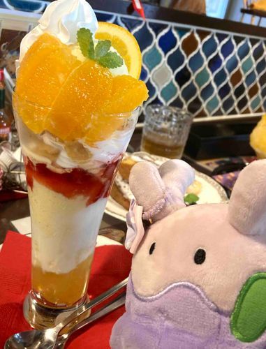 オレンジのパフェと〜っても美味しかったねぇ🍊
