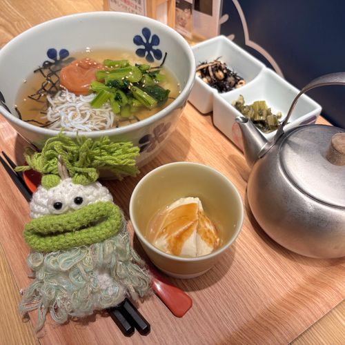 昨日の夜はなんらかの食あたりでゲロゲロ🤮してたので今日は優しそうなお茶漬けを食べました✨🥰