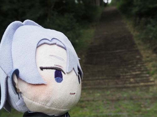 当時の面影はこの石段にしかないと申します。
あの方が登った石段です。