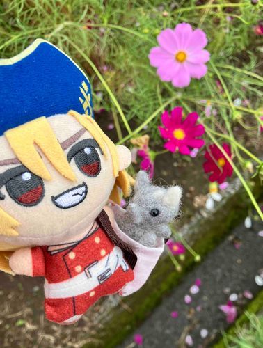 🦏といっしょにコスモスを見にきたぞ🌸