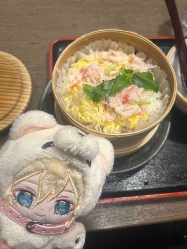 🦀のせいろご飯を食べたよ♪
このカニ、味はいかに？♪
なんてね♪