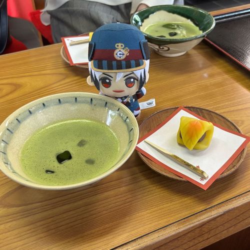 名古屋城内にある茶亭で抹茶とお茶菓子🍵
冷たい抹茶も美味しかったね