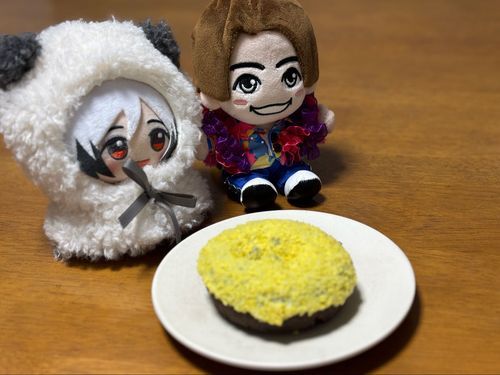 初めてミスドのファンシードーナツに出会った！
表面がサクサクで美味しい🍩
新たにお家に加わった相葉さんと一緒に！