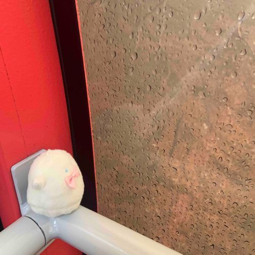 ロープウェイ、さんちょうにちかづくとあめからゆきにかわってきてる。