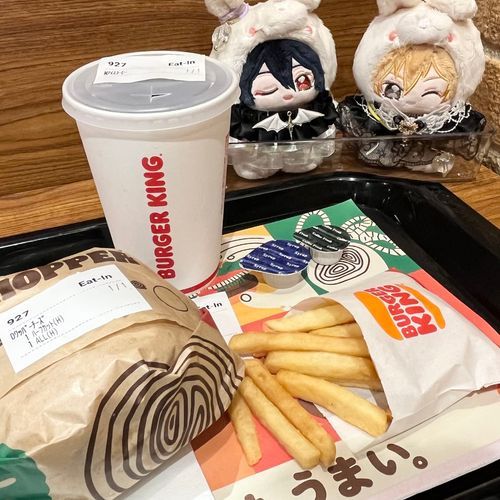 肉の日🍔
🥞今日は肉の日だから290円OFFのクーポンを貰ったんだよね
🍅うむ、ちなみにぬい主の嬢ちゃんはファストフードはバーキンが一番好きだと言っておったぞい