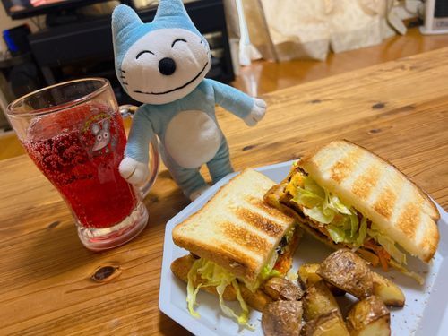 厚揚げのステーキサンドを作ったよ〜