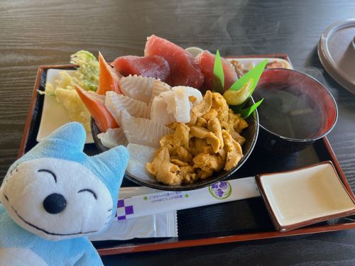 津軽海峡のウニ、マツカワカレイ、海峡サーモン、本マグロ丼だよ〜