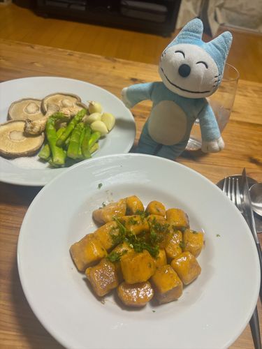 かぼちゃのニョッキを作ったよ〜