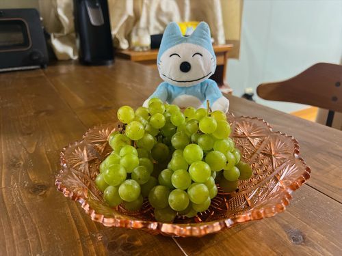 職場ログインボーナスでもらったぶどうだよ〜