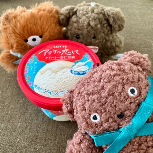 もこ太だよ.

おみせで みたことないアイスをはっけん.あんにんどうふ ボクすきなんだよね.  レオくんとモカちゃんも きょうみしんしん.おすそわけして おいしくたべたよ.