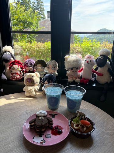 友達とカフェ
窓辺に置いたら日に当たってぬいさんたちがあったかくなっていた