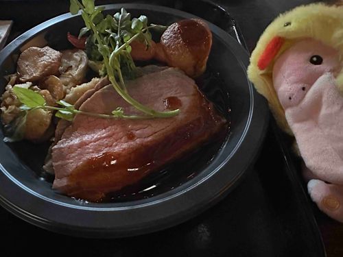 ハリポタエリアの三本の箒ってお店のごはん。ちょっと高かったけどすごいおいしかった。