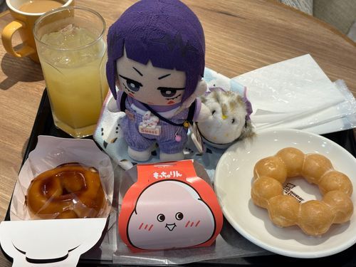 🎸「もっちゅりんあったよ✨
とてももちもちで、あまくてさいこうだったよ！🥰
こんかいは、みたらしあじたべたけど、ほかのしゅるいも、きになるなぁ🤤」
🐦「…………甘い。」
