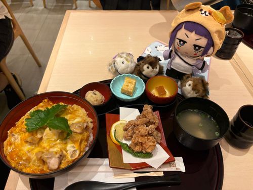 🎸「とりりょうりせんもんのみせ！はじめてきたよ✨
おにくもやわらかいし、あつあつとろとろ！でおいしかった✨」
🦉「このプリンもかなりおいしいですね。」
🐤「あたしは、からあげ！がぱりってしていてだいすき！…なのです😆」
🐦「……………ぜんぶ………おいしい。」