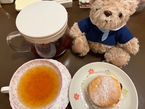 ぼくネルソンだよー！！よろしくね！！ままとおちゃかいしたんだ🫖