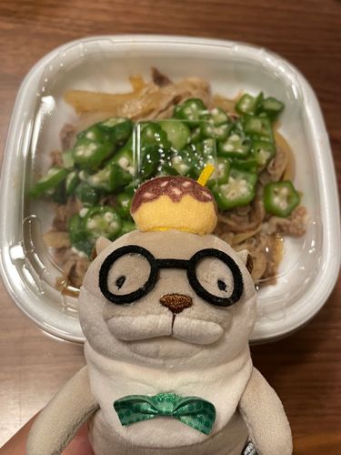 今日はテイクアウトのす○家の牛丼にしましたヨォ〜
オクラ美味しいですネェ〜