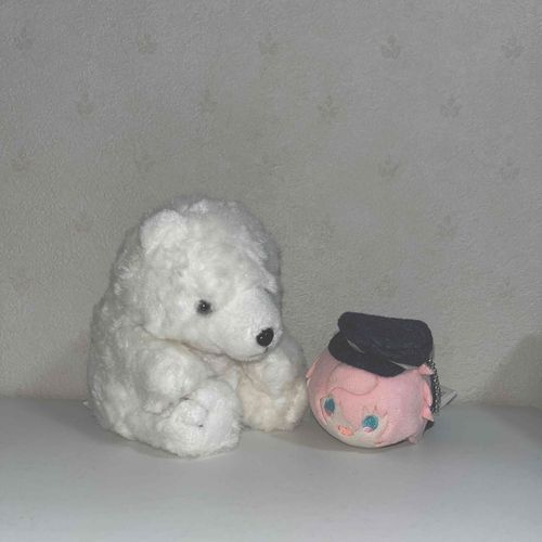 おともだちを紹介します！
主君の13年前からのご友人のしろくまさんです
とてもふわふわです
猫背で丸まってるところがかわいいと、主君はよく手のひらに乗せてにこにこしています