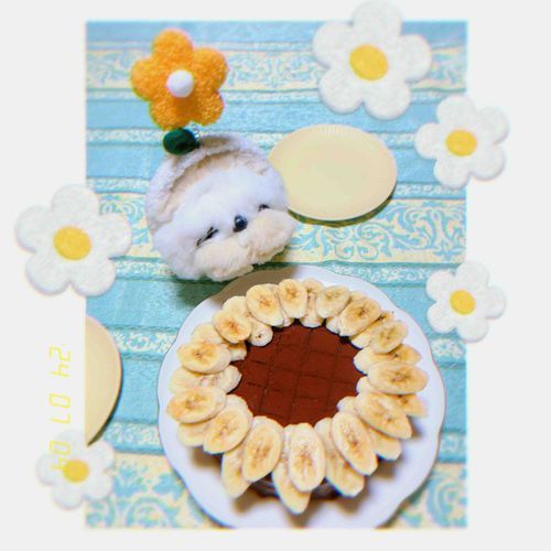 お花付けて満足げ🌻🌼