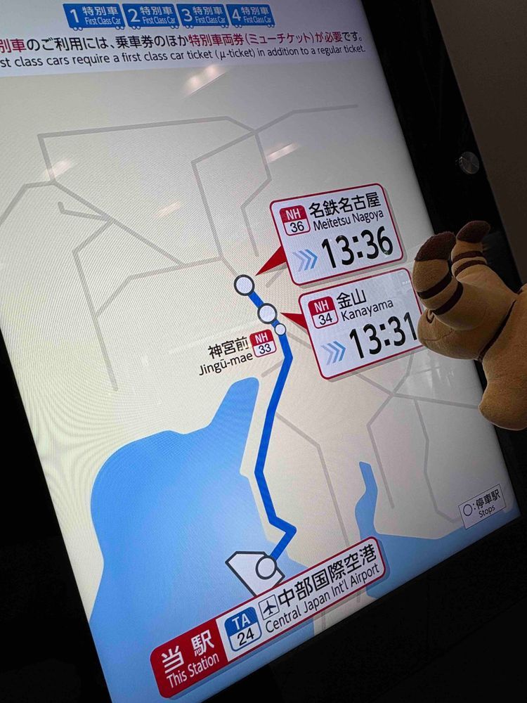 セントレアにきたよ✈️🐮✨
とっきゅうで ながのに いこう🚅🐟