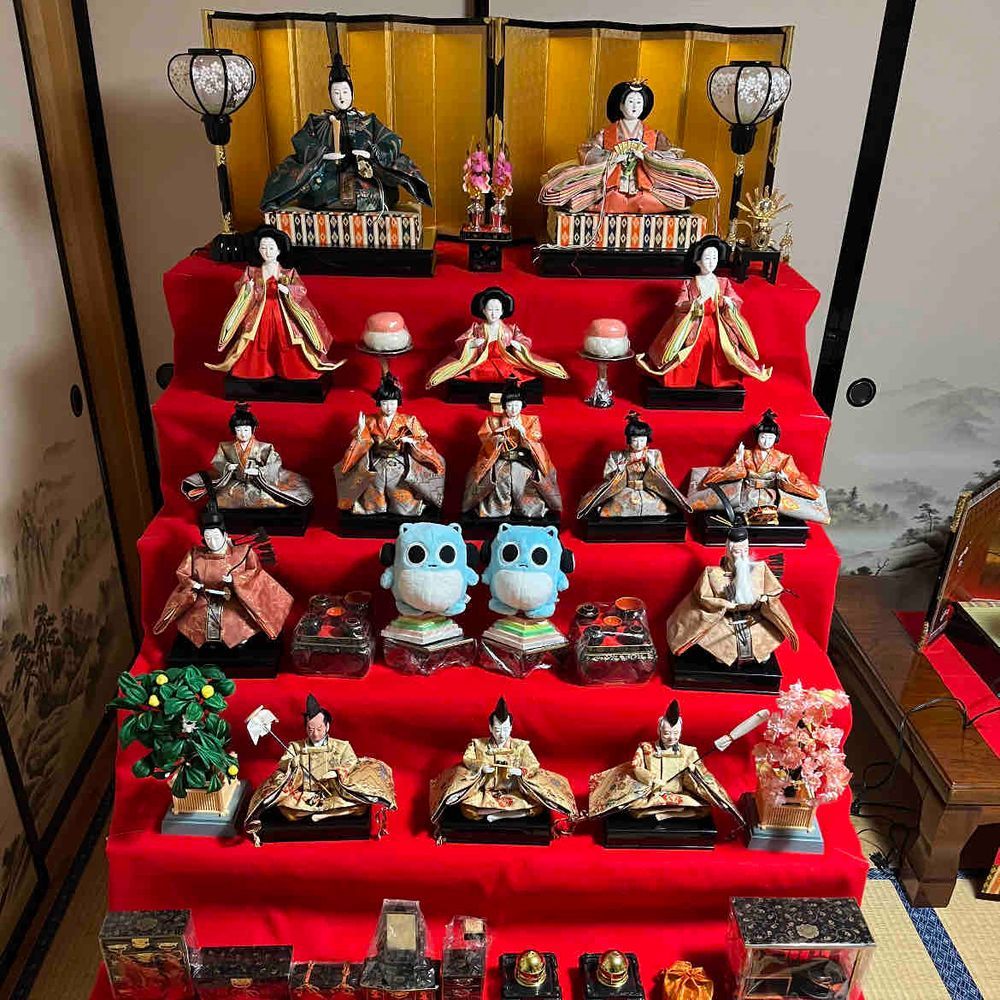 お家のお雛様と一緒に写真撮ったよ🎎📸✨✨