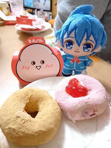 いるまです、話題のもっちゅりんのきなこといちごを食べました！
ふわふわもっちり、また食べたいな！