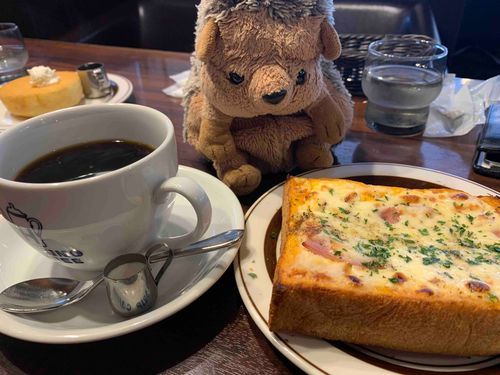まりゅの初めてシリーズ〜星乃珈琲店へ🚗

ゴールデンウィークだから、朝ごはん作るのも面倒だ！ということで、朝モーニングを星乃珈琲店で❣️この厚切りトースト美味しいですね〜ちなみにあんバターのも美味しい😋ここリピート確定ですね🩷