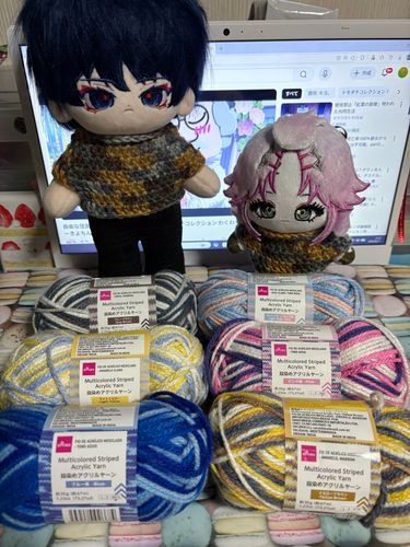 次ぬいセーター編む毛糸はこの6色🧶🪡
ダイソーに売ってた段染めのやつ🧶