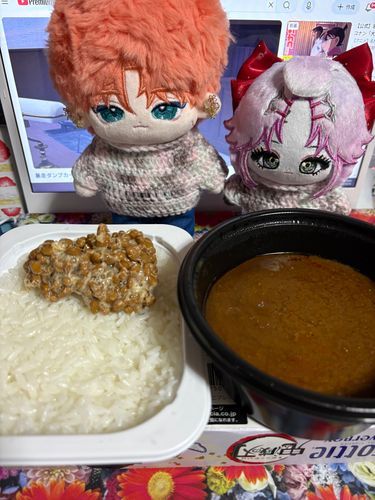 昨日の残りのカレーで夕飯🍛🍛