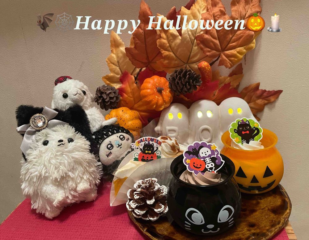 HappyHalloween‼️👻
僕らプリンとケーキで楽しく過ごしてるよ(*ˊᵕˋ*)これから金曜ロードショーを見るんだ‼️皆も楽しい夜を過ごそうね👻⃤ₛ ҉