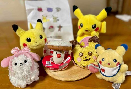 おやつはミスドコラボ🍩‼️僕んちのピカ達集合‼️皆で食べよう🤤共食い…⋮(; ૢ•́‎ࡇ•̀ૢ)⋮