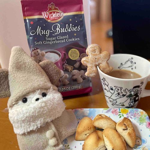 今日のおやつは前にカルディで買ったチョコチップスコーンとジンジャーマンのクッキーをカップに添えて☕️シャレオツやん°˖✧◝(⁰▿⁰)◜✧˖°
おっ、ムーミンとパイセンがかわいく❓コスプレ…コレはどうなの(；ˊᗜˋ)