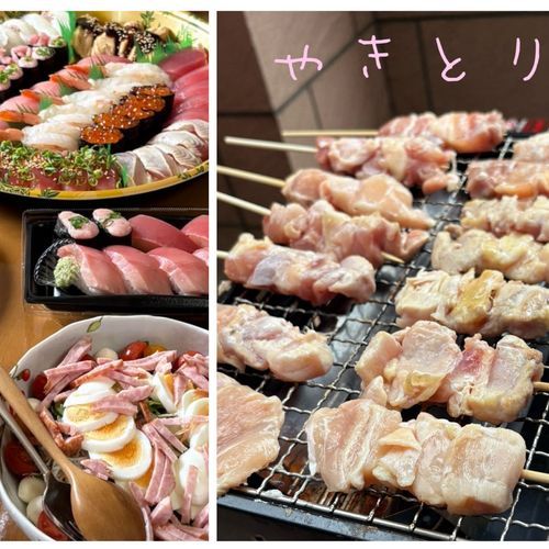 お盆のアレコレ！まず親戚集まり焼き鳥とお寿司〜🙌親戚のうちのゾウちゃん、アイスくれた！見てこの𓃰フォルムかわええ♡で、マイケル見てきた❣️主の体がリズムを刻み出しおさえるの大変だったポウー🕺♪̊̈♪̆̈