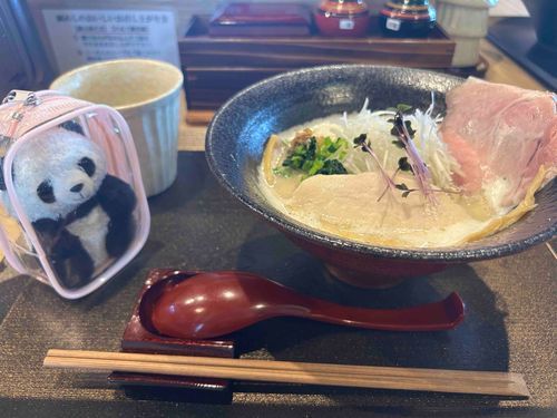お昼は鶏白湯。
「出してー」
