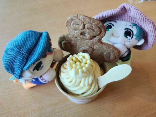 じょうもんのくりそふとくりーむ！
～どぐうのくっきーをそえて～だよ
とってもおいしかったよ