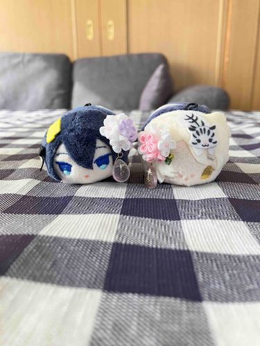みかちと五虎ちゃん、紫陽花の飾りがよくにあってるね☺️