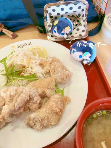 唐揚げにまっしぐらな安定と出遅れるもちちか、かわいい☺️