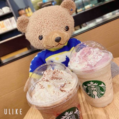 ʕ•ᴥ•ʔ「スタバのしんさく、のんできたよ🌸」