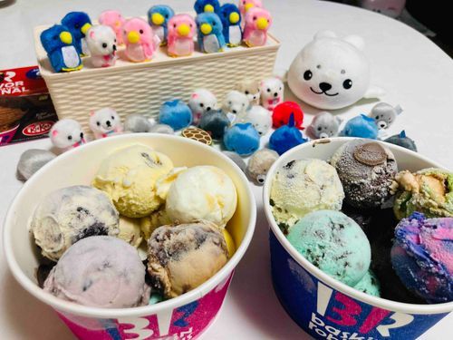 「あいす　たべたいひとー✋」って　いったら　こんな　あつまった🍨