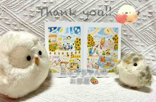 
きょうから9がつ…
なつのおわり…は、
ちょっぴりさみしいけど、
ふうちゃんたち、
みんなとおえかきのなかで、
またいっしょに あそべて、
とってもうれしかったよ🌻⛱🎆

おうちのひと、おえかきを
コンビニでしゃしんサイズにコピーして、
おしごとのファイルにいれているんだって！
おまもりにしているみたい✨

またいっしょにあそんでくれたら、
とってもうれしいなあ。
ほんとうにほんとうありがとう🪽✨
