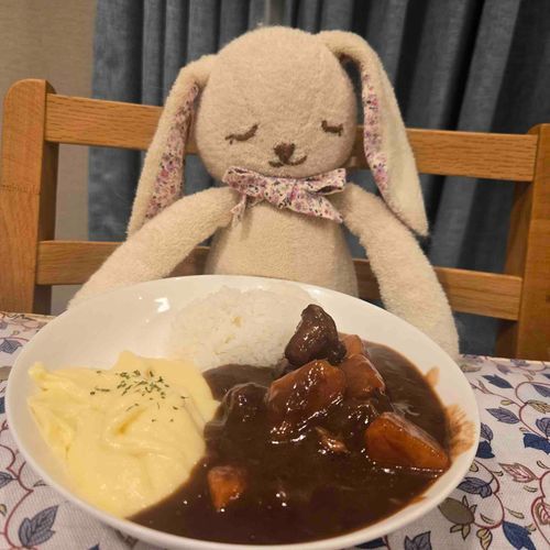 手作りビーフシチューとアリゴなの！おいしかったなのよねー