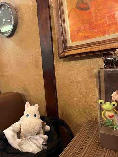 この前行った銀座の喫茶店です！みんなタバコ吸ってて昭和を感じました。
東京オリンピック（1964年！）から創業とのこと。レトロでしたな〜！

〜ここから小話〜
店内撮影する時に店員さんに撮影許可をいただいたのですが、店内全部ですか？と聞かれて「いや、このぬいぐるみの写真撮りたくて…」と言ったらクールな店員さんが「ふっ☺️」って笑ってくれたのがとても嬉しかったです！