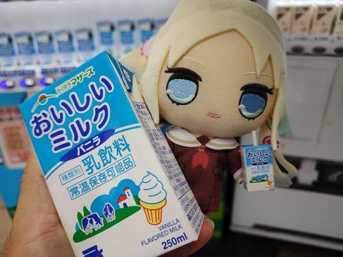 マザーズのおいしいミルク、美味しいよね。ぬいスケルトンを仕込み、手に磁石を仕込んであるので取り付けられるようにしました。
#ぬい旅　#大沢瑠璃乃